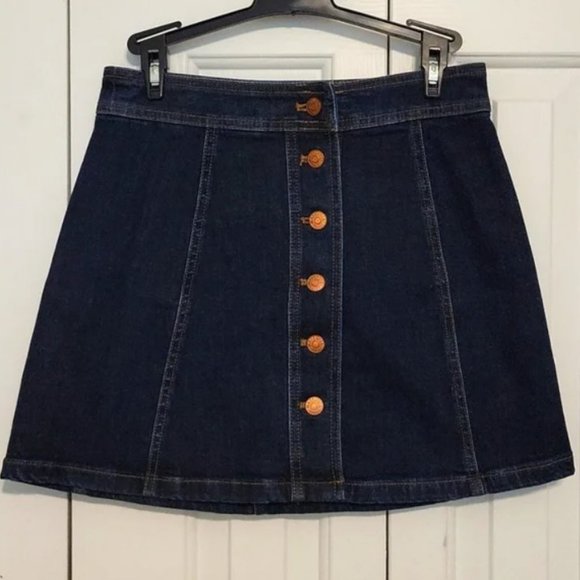 Madewell Dresses & Skirts - Madewell Size 8 Dark Denim Skirt Button-Up